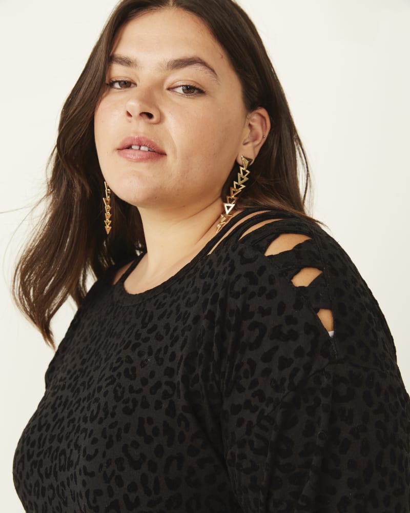 Front of plus size Cheryl Lattice Shoulder Top by East Adeline | Dia&Co | dia_product_style_image_id:177646